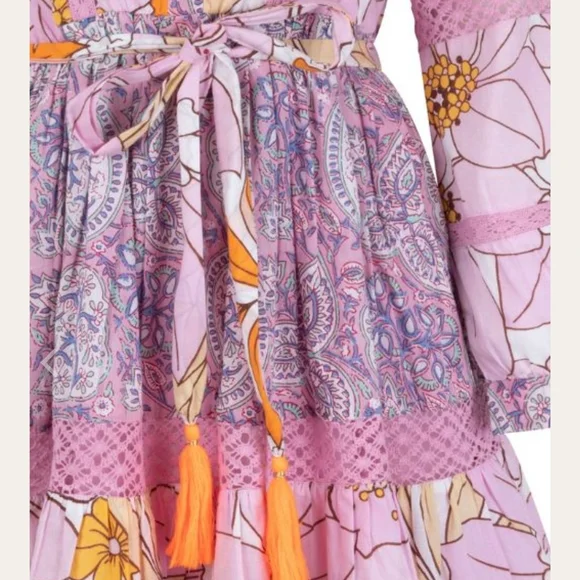 NWT Floral Pink and Orange Dress Cleobella Style.